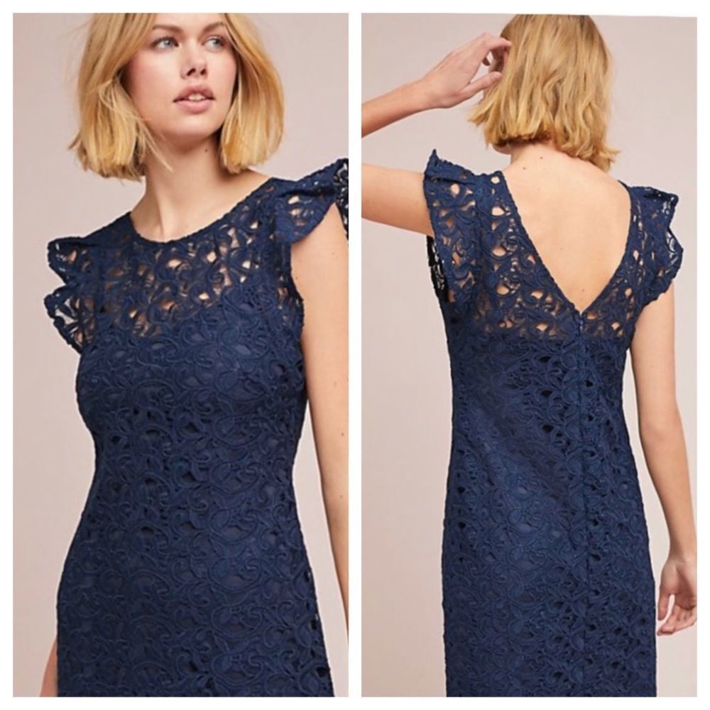 ANTHROPOLOGIE Elsie Flutter Sleeve Dress